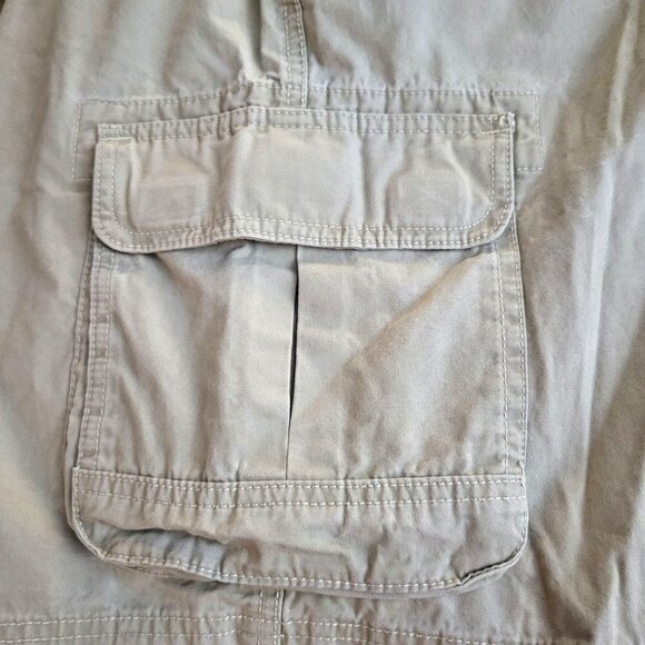 Eddie Bauer Men's Sz 38 Tan Khaki Flat Front 100% Cotton Cargo Hiking Shorts - Picture 7 of 9